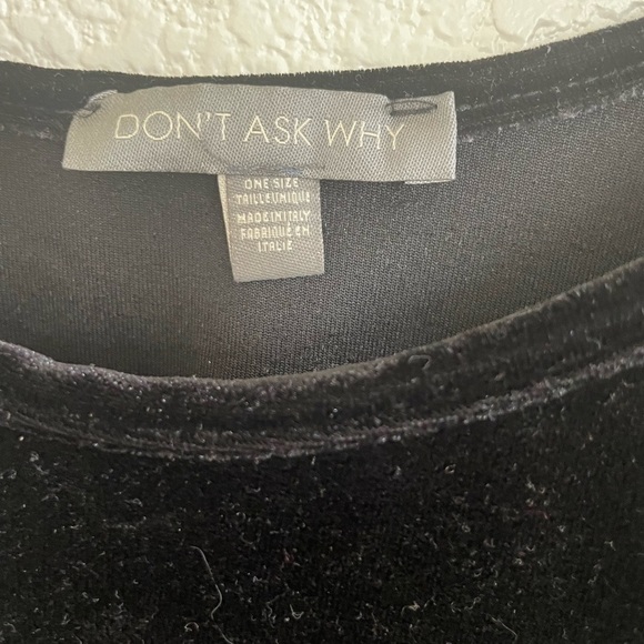 Don’t Ask Why | black spaghetti strap swing dress velvet like one size - Picture 4 of 6